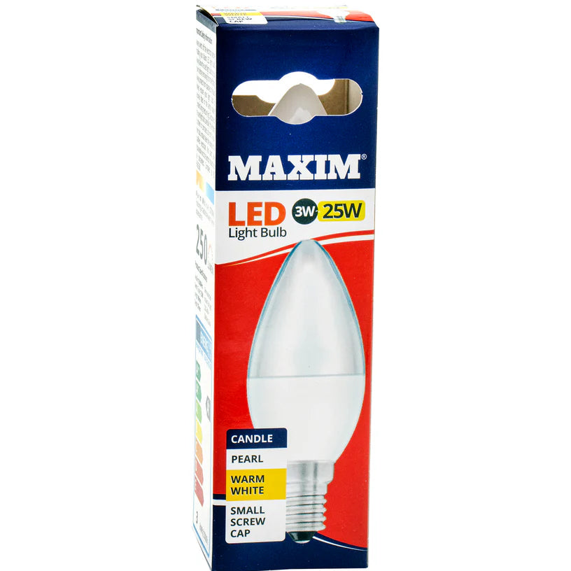 Maxim Led Candle Ses Warm White Pearl Bulb 3w~25w