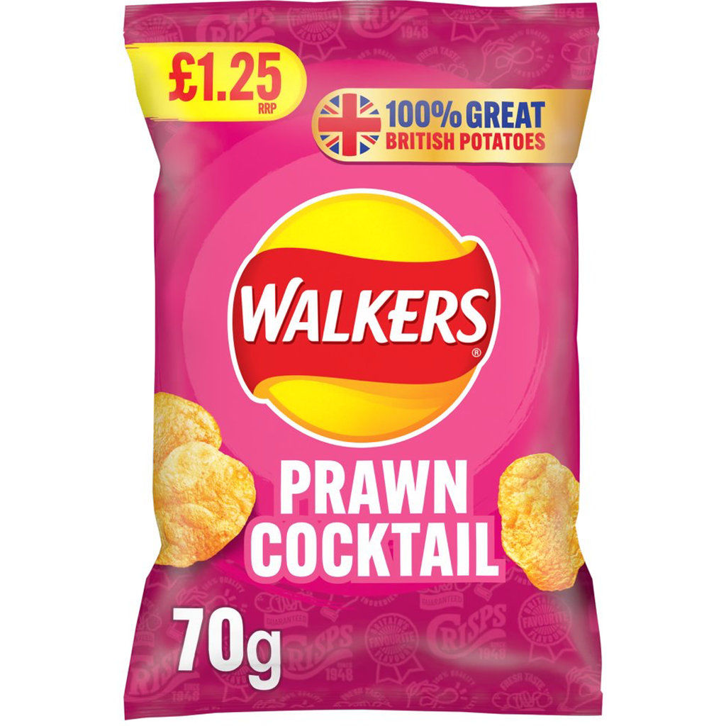 Walkers Max Prawn Cocktail PM Ãƒâ€šÃ‚Â£1.25 70g